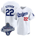Los Angeles Dodgers #22 Clayton Kershaw White BUTLER 2025 Champions Stitched Jersey