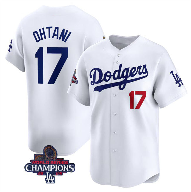 Los Angeles Dodgers #17 Shohei Ohtani White BUTLER 2024 World Series Champions Home Limited Stitched Jersey