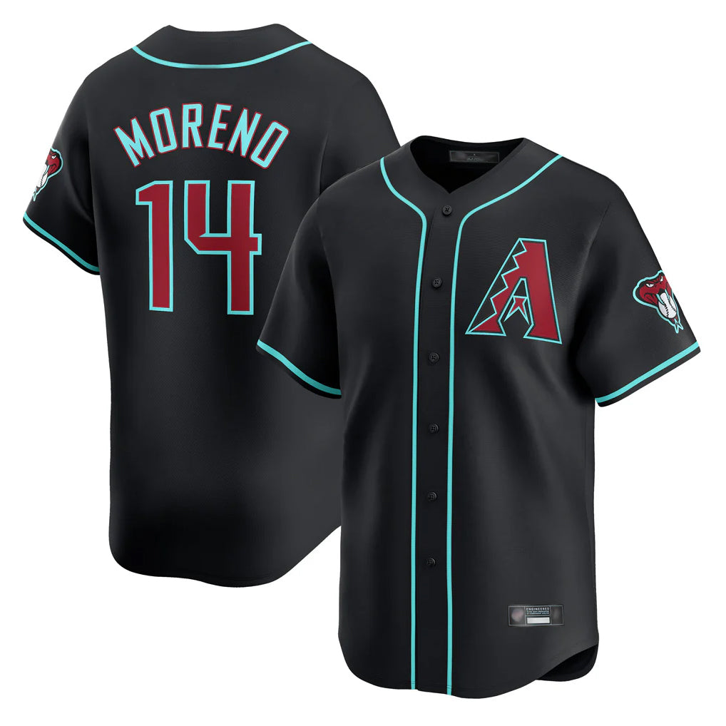 Arizona Diamondbacks #14 Gabriel Moreno Player Black BUTLER Limited Home Game Stitched Jerseys