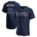 Atlanta Braves #31 Greg Maddux Player Navy BUTLER Alternate Limited Elite Home Game Stitched Jerseys