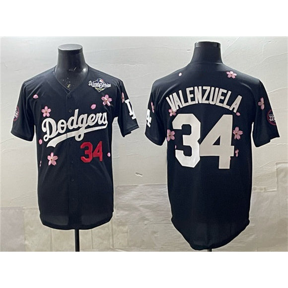 Los Angeles Dodgers #34 Fernando Valenzuela Black BUTLER 2025 World Series Patch Tokyo Series Limited Stitched Jersey