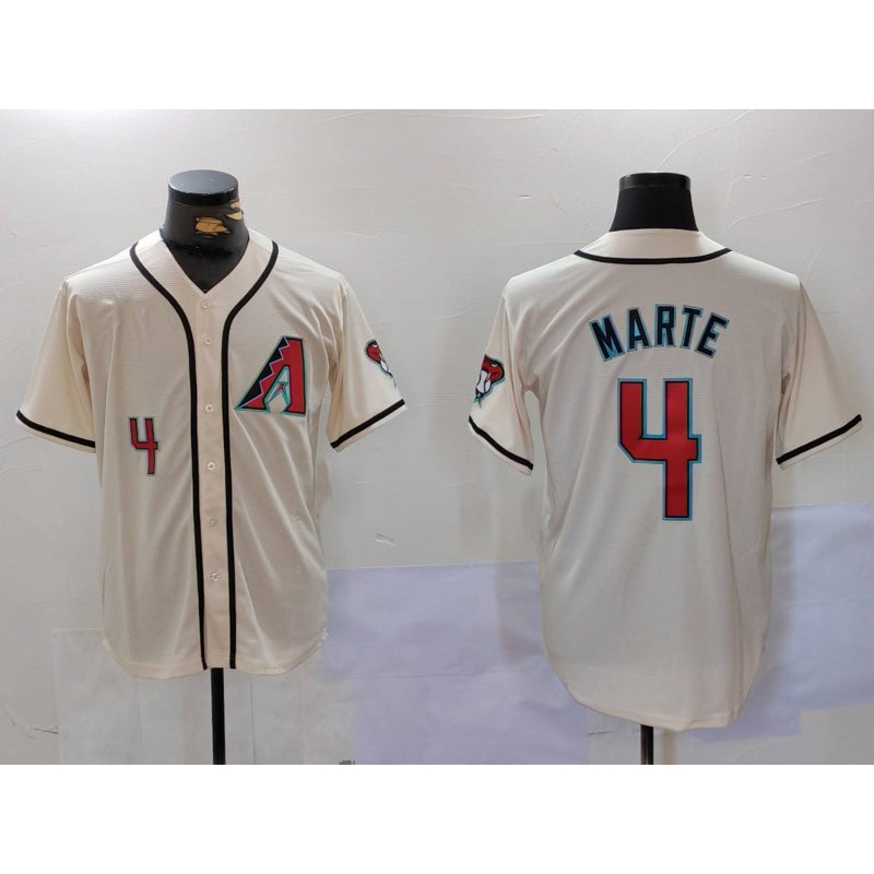 Arizona Diamondback #4 Ketel Marte Number Cream BUTLER Cool Base Limited Stitched Jersey
