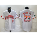 San Diego Padres #23 Fernando Tatis Jr Mexico White BUTLER Cool Base Stitched Baseball Jersey