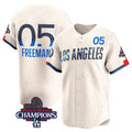 Los Angeles Dodgers #5 Freddie Freeman Cream BUTLER 2024 World Series Champions City Connect Limited Stitched Jersey