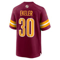 W.Commanders #30 Austin Ekeler Burgundy BUTLER Game Jersey