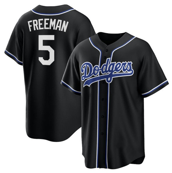 Los Angeles Dodgers #5 Freddie Freeman Black BUTLER Lights Out Limited Stitched Jersey