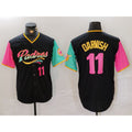 San Diego Padres #11 Yu Darvish Black BUTLER Player Number Fashion Jersey
