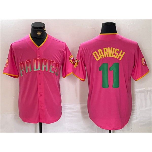 San Diego Padres #11 Yu Darvish Pink BUTLER Cool Base Stitched Jersey