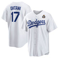 Los Angeles Dodgers #17 Shohei Ohtani White BUTLER 2024 World Series Cool Base Stitched Jersey
