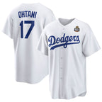 Los Angeles Dodgers #17 Shohei Ohtani White BUTLER 2024 World Series Cool Base Stitched Jersey