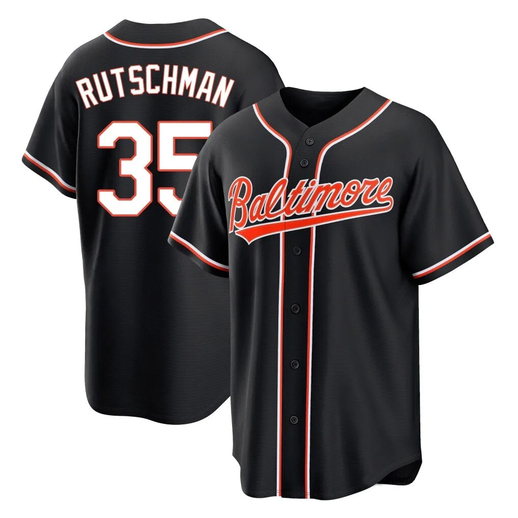 Baltimore Orioles #35 Adley Rutschman Player Black BUTLER Out Home Game Stitched Jerseys