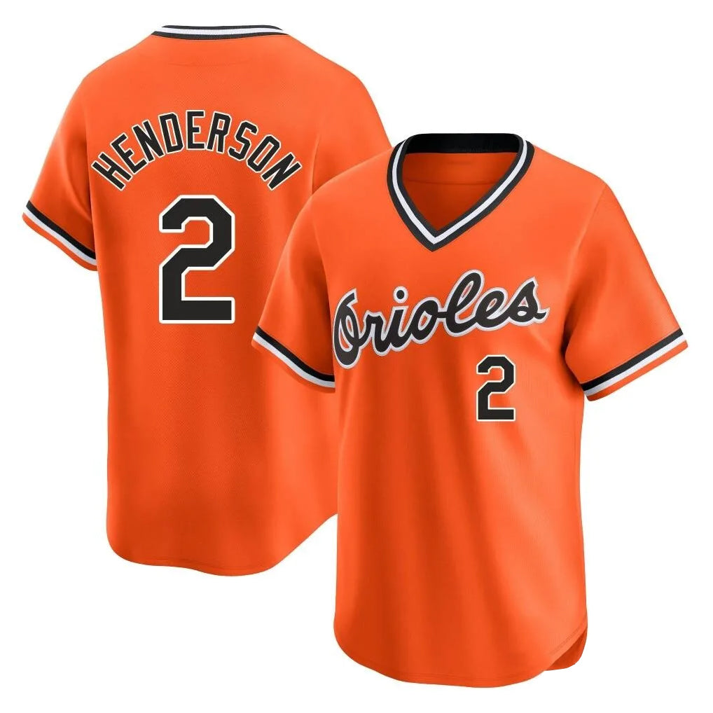 Baltimore Orioles #2 Gunnar Henderson Player Orange BUTLER T-shirt Limited Home Game Stitched Jerseys