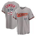 Baltimore Orioles #17 Colton Cowser Player Gray BUTLER USA 250 Fourth of July Home Game Stitched Jerseys