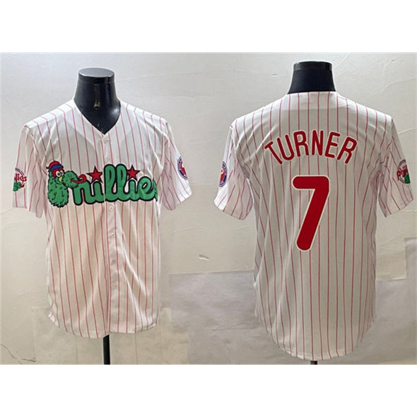 Philadelphia Phillies #7 Trea Turner White BUTLER Phanatic Cool Base Stitched Jersey
