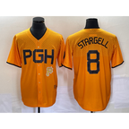 Pittsburgh Pirates #8 Willie Stargell Gold BUTLER 2023 City Connect Stitched Jersey 2