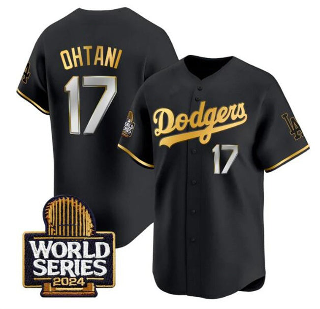 Los Angeles Dodgers #17 Shohei Ohtani Black Gold BUTLER 2024 World Series Limited Stitched Jersey