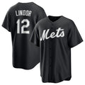 New York Mets #12 Francisco Lindor Black BUTLER Lights Out Limited Stitched Jersey