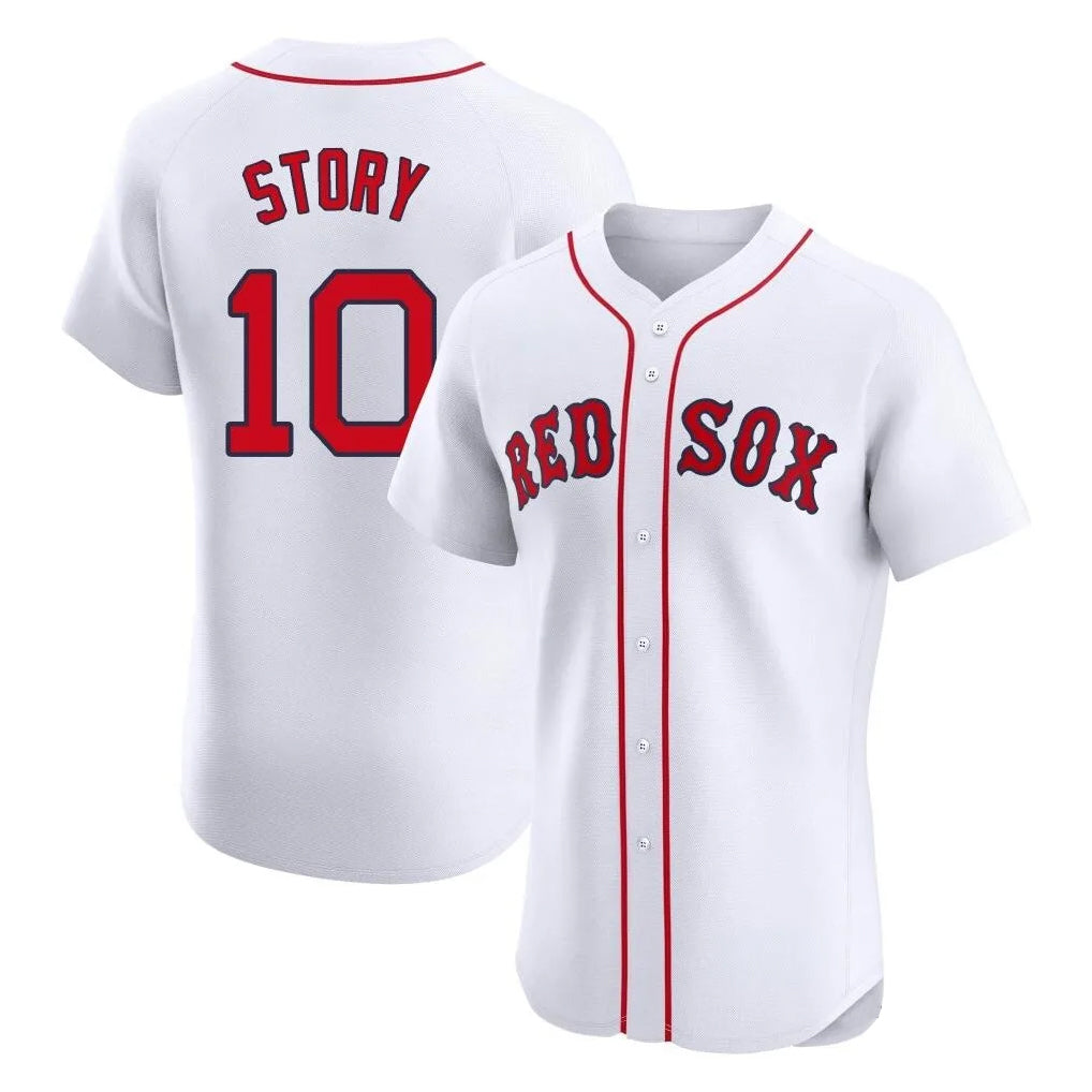 Boston Red Sox #10 Trevor Story Player White BUTLER Limited Elite Home Game Stitched Jerseys1