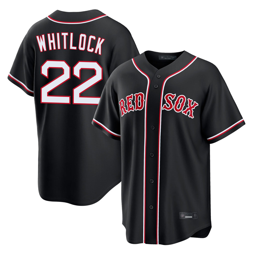 Boston Red Sox #22 Garrett Whitlock Player Black BUTLER Out Home Game Stitched Jerseys