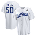 Los Angeles Dodgers #50 Mookie Betts White BUTLER 2025 World Series Home Cool Base Stitched Jersey