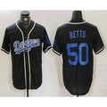 Los Angeles Dodgers #50 Mookie Betts Black BUTLER Cool Base With Patch Stitched Jersey