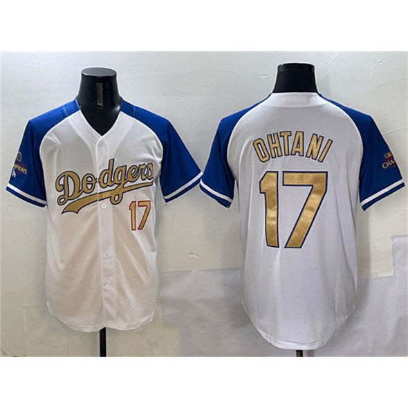 Los Angeles Dodgers #17 Shohei Ohtani White Royal Gold BUTLER 2024 World Series Champions Vapor Limited Stitched Jersey