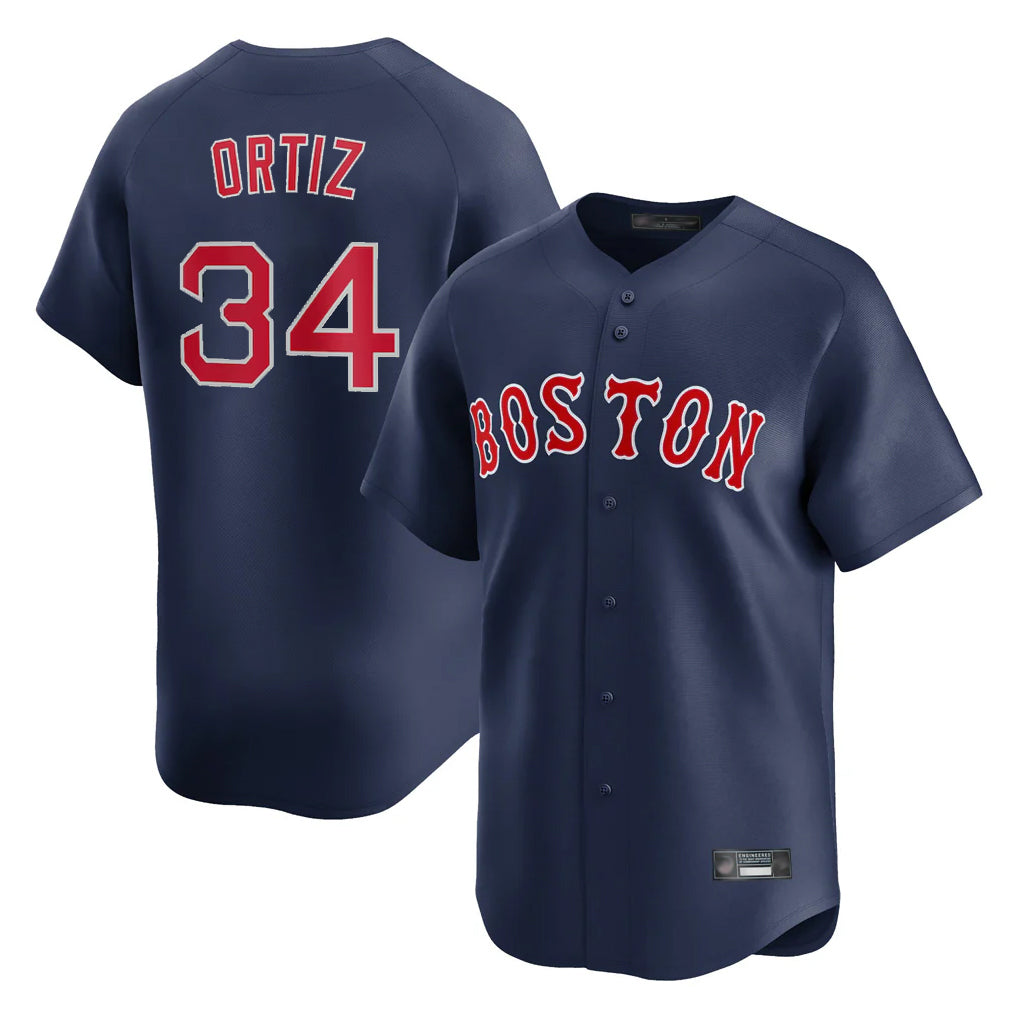 Boston Red Sox #34 David Ortiz Player Navy BUTLER Limited Home Game Stitched Jerseys1