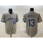 Kansas City Royals #13 Salvador Perez Gray BUTLER 2024 Away Limited Stitched Jersey