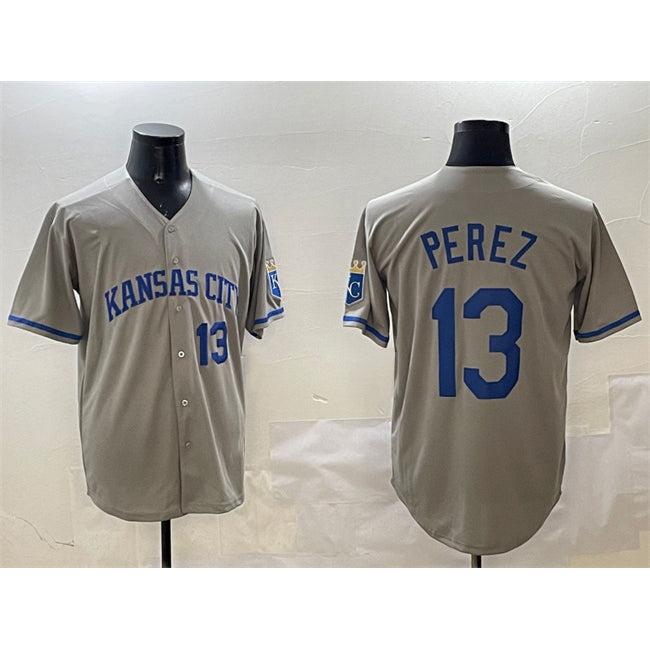 Kansas City Royals #13 Salvador Perez Gray BUTLER 2024 Away Limited Stitched Jersey