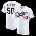 Los Angeles Dodgers #50 Mookie Betts White BUTLER 2026 Gold Collection Authentic Jersey