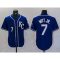 Kansas City Royals #7 Bobby Witt Jr Number Royal BUTLER Cool Base Stitched Jersey