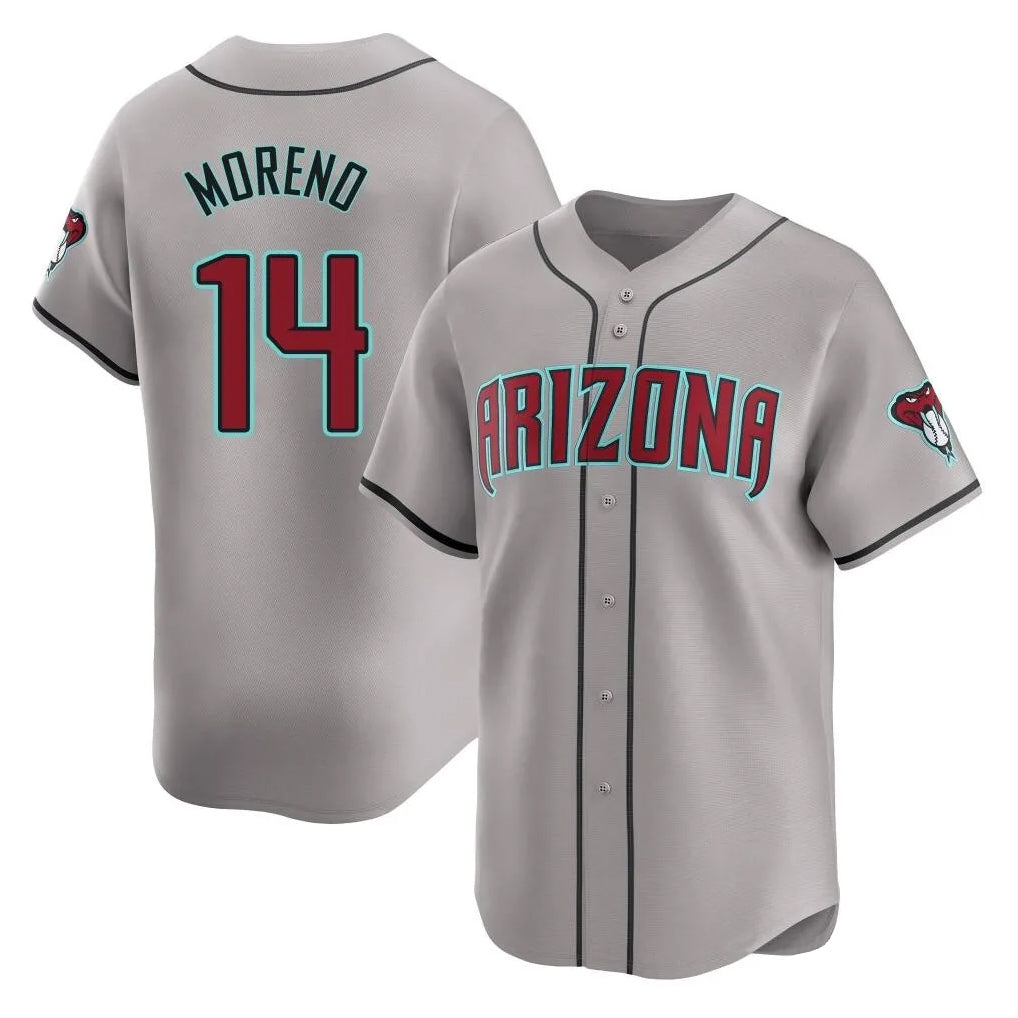 Arizona Diamondbacks #14 Gabriel Moreno Player Gray BUTLER Road Limited Home Game Stitched Jerseys