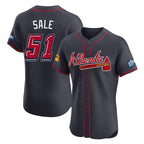 Atlanta Braves #51 Chris Sale Player Navy BUTLER 2025 Speedway Classic Limited Elite Home Game Stitched Jerseys