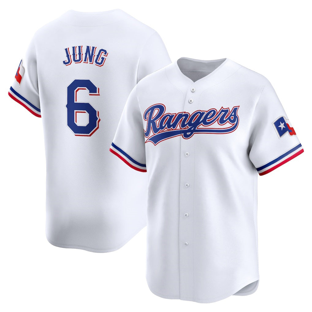 Texas Rangers #6 Josh Jung White BUTLER Home Limited Player Jersey