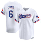Texas Rangers #6 Josh Jung White BUTLER Home Limited Player Jersey