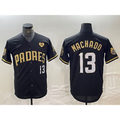 San Diego Padres #13 Manny Machado Black Gold BUTLER With Patch Cool Base Stitched Jersey