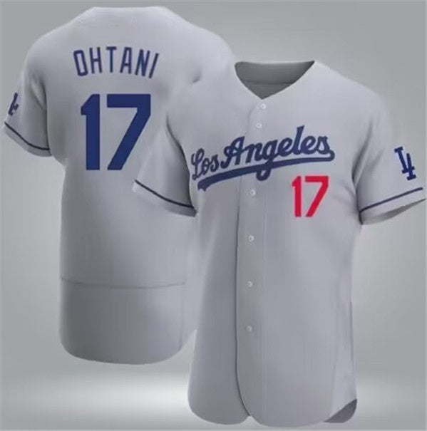 Los Angeles Dodgers #17 Shohei Ohtani Gray BUTLER Flex Base Stitched Jersey