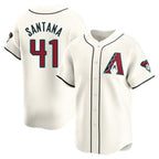 Arizona Diamondbacks #41 Carlos Santana Player Cream BUTLER Limited Home Game Stitched Jerseys