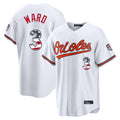 Baltimore Orioles #3 Taylor Ward Player White BUTLER USA 250 Fourth of July Home Game Stitched Jerseys