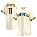 Milwaukee Brewers #11 Jackson Chourio Cream BUTLER Home Replica Jersey