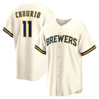 Milwaukee Brewers #11 Jackson Chourio Cream BUTLER Home Replica Jersey