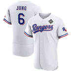 Texas Rangers #6 Josh Jung White BUTLER 2023 World Series Flex Base Stitched Jersey