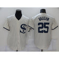 Chicago White Sox #25 Andrew Vaughn 2021 Cream Navy BUTLER Field of Dreams Name Flex Base Stitched Jersey