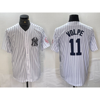 New York Yankees #11 Anthony Volpe Name White BUTLER With Patch 2024 Cool Base Stitched Jersey