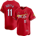 St. Louis Cardinals #11 Victor Scott II Red BUTLER City Connect Limited Stitched Jersey