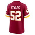 W.Commanders #52 Sonny Styles Burgundy BUTLER 2026 Draft First Round Pick No. 7 Team Game Jersey