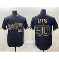 Los Angeles Dodgers #50 Mookie Betts Black Gold BUTLER Limited Stitched Jersey