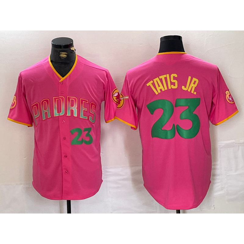 San Diego Padres #23 Fernando Tatis Jr. Pink BUTLER Cool Base Stitched Jerseys