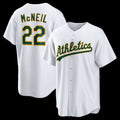 Oakland Athletics #22 Jeff McNeil White BUTLER Home Replica Jersey