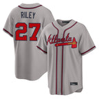 Atlanta Braves #27 Austin Riley Player Gray BUTLER Home Game Stitched Jerseys
